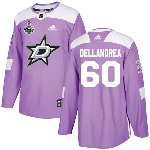 Adidas Men Dallas Stars #60 Ty Dellandrea Purple Authentic Fights Cancer 2020 Stanley Cup Final Stitched NHL Jersey->dallas stars->NHL Jersey